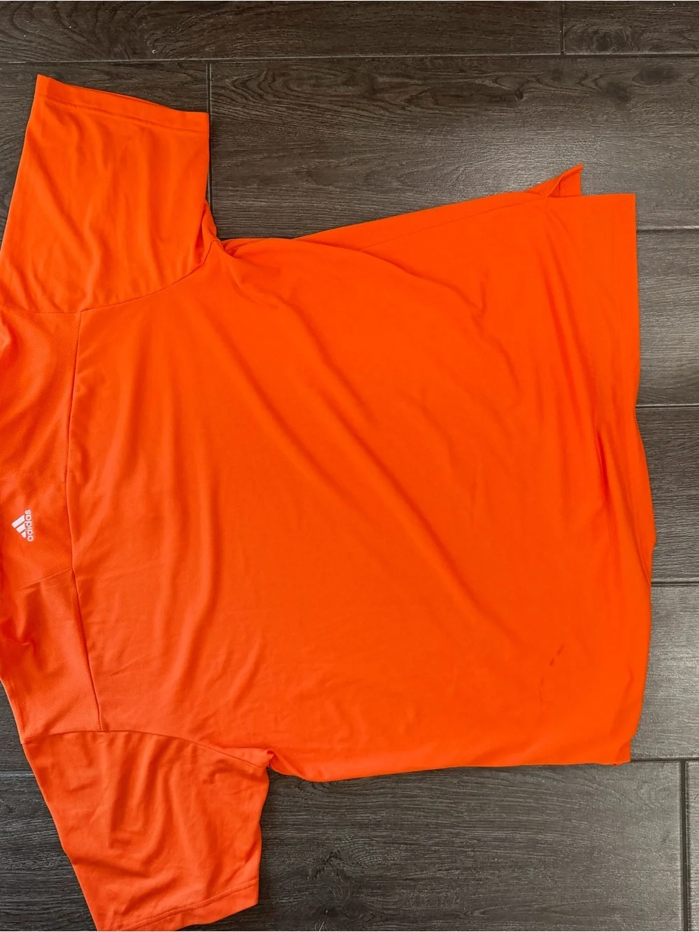 adidas Orange Short-Sleeve Polo with Three-Stripe Accent